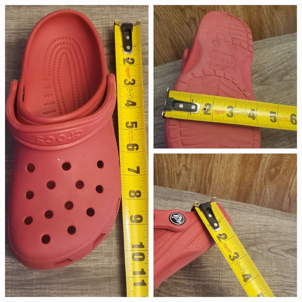 Crocs Classic Slip On Clogs Women's 9 Men's‎ 7 Red - Picture 10 of 10